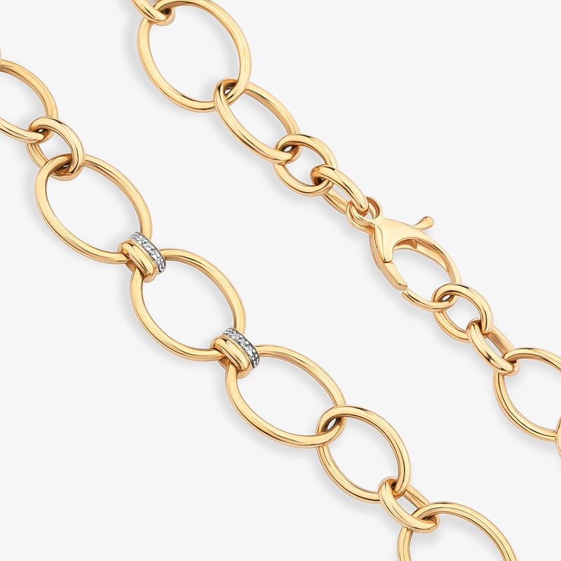 Colar Argolas Ovais com Topázio em Prata 925 com Banho de Ouro Amarelo 18k