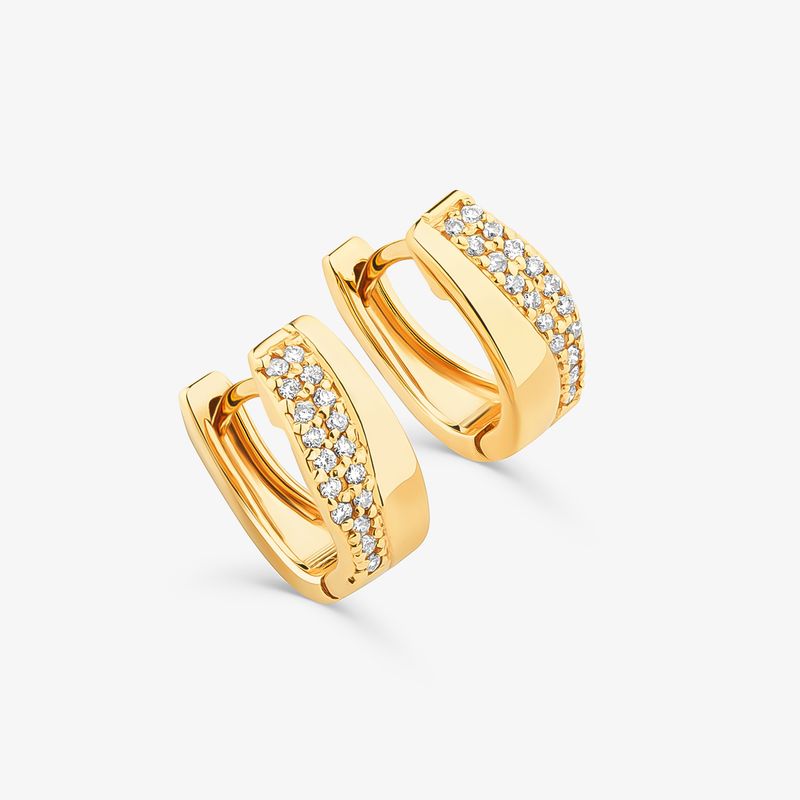 Brinco Argola Iluminar em Ouro Amarelo 18k com Diamantes