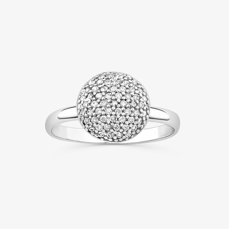 Anel em Ouro Branco com Diamante