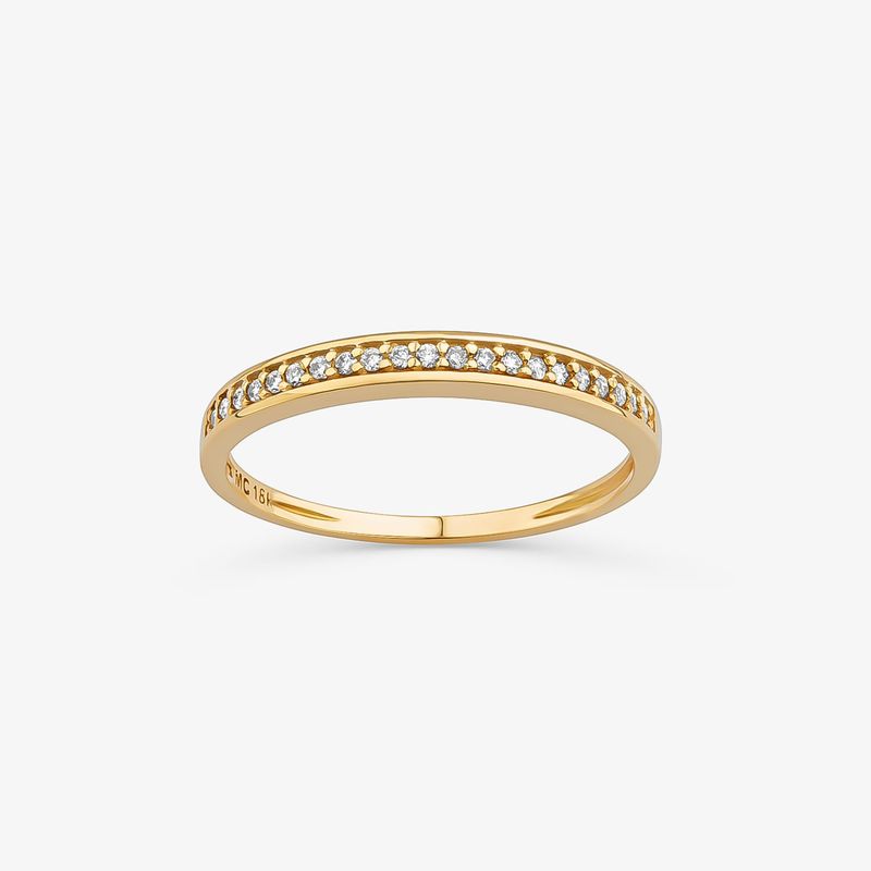Anel em Ouro Amarelo com Diamante