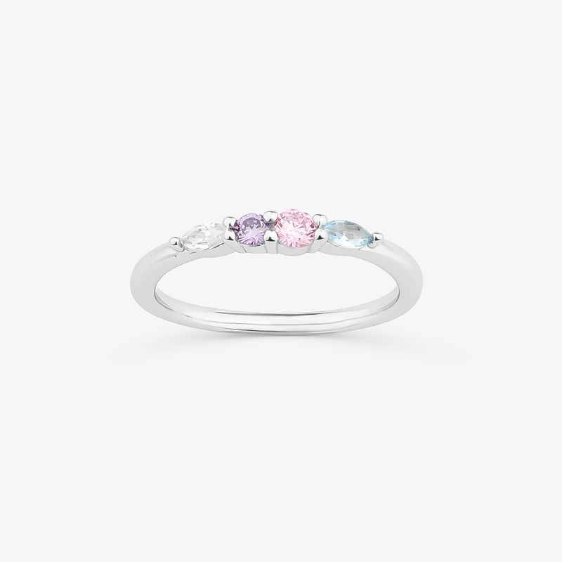 Anel Cores Cravejado em Prata 925