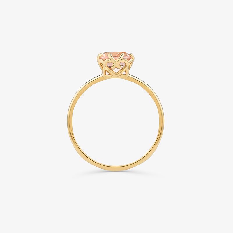 Anel Solitário Love by Monte Carlo em Ouro Amarelo 18k com Quartzo Rosa