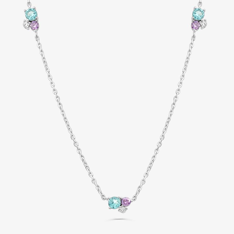 Colar Trio Cravejado em Prata 925