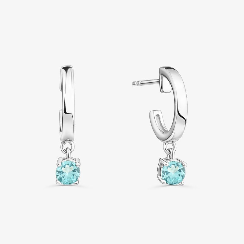 Argola Cravejada em Prata 925