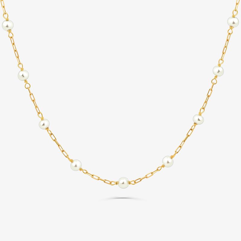 Colar Pérolas em Ouro Amarelo 18k – 45 cm