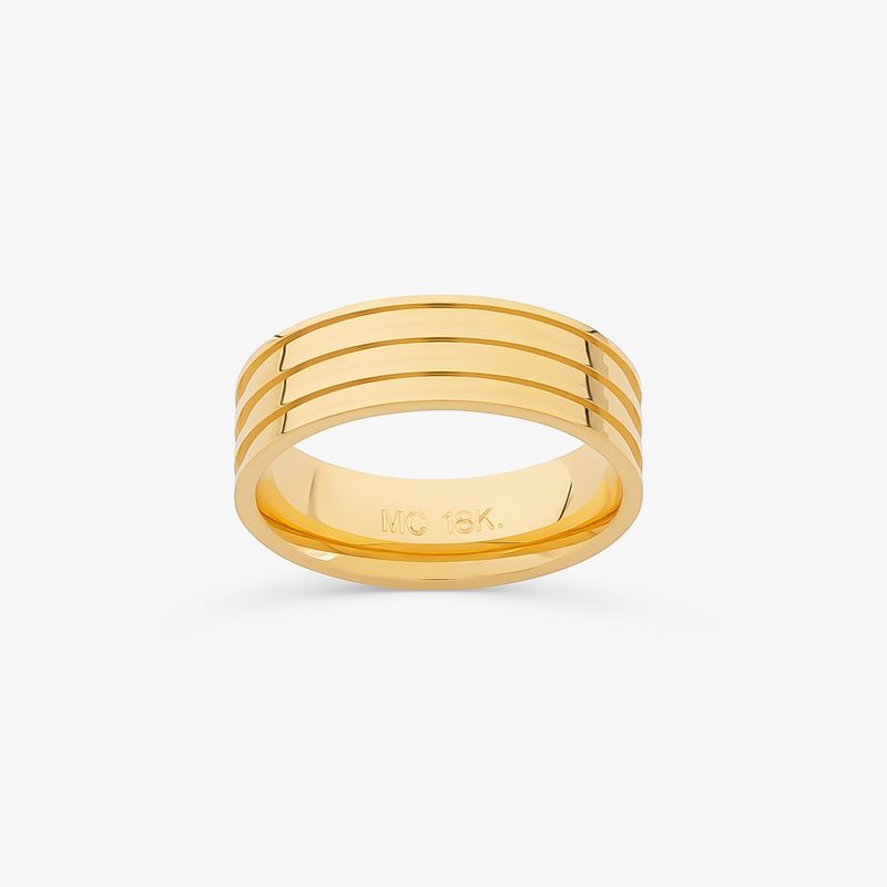 Aliança Anatômica Texturizada em Ouro Amarelo 18k – 6,3 mm