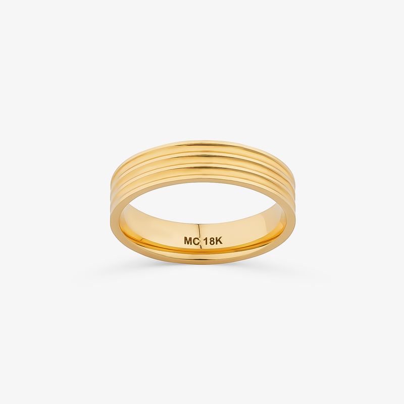 Aliança Anatômica Texturizada em Ouro Amarelo 18k – 5 mm