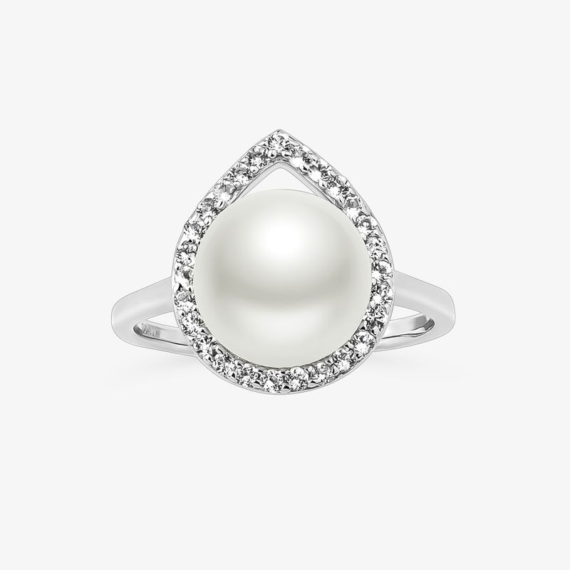 Anel Com Pérola e Topázio em Prata 925