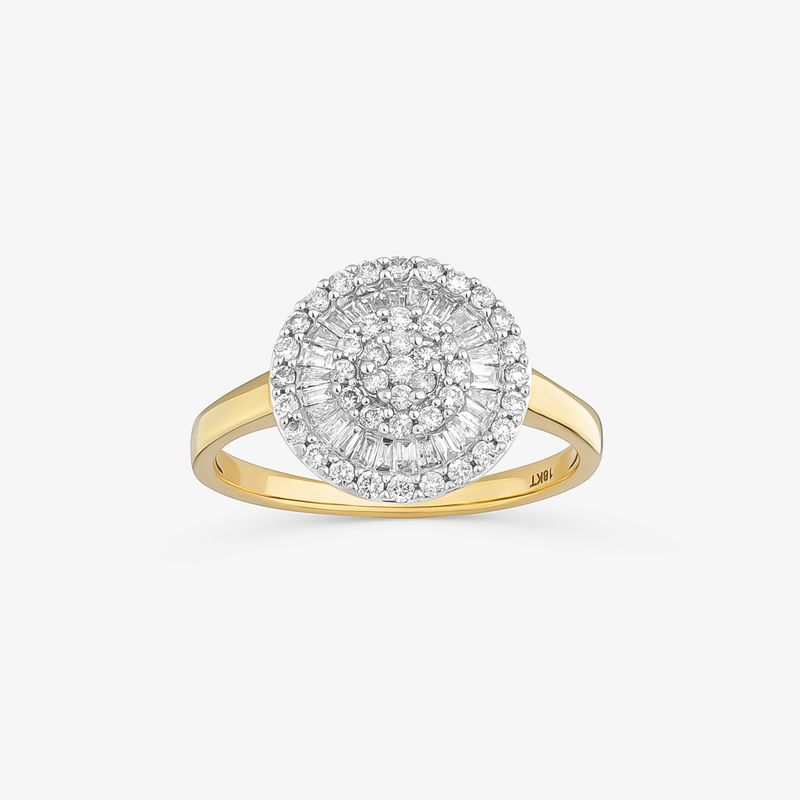 Anel com Diamantes em Ouro Amarelo 18k – 12 mm