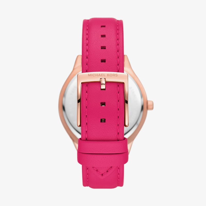 Relógio Michael Kors Feminino Slim Runway em Couro Rosa MK7469/0JN