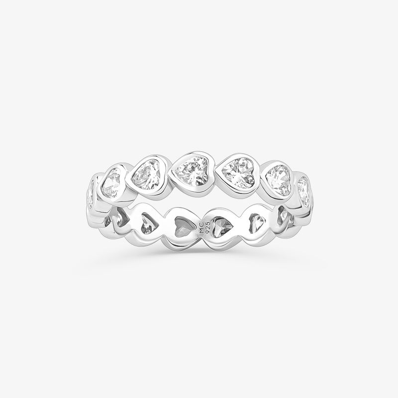 Anel Coração Cravejado em Prata 925