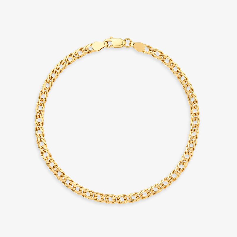 Pulseira Malha Groumet em Ouro Amarelo 18k – 21cm