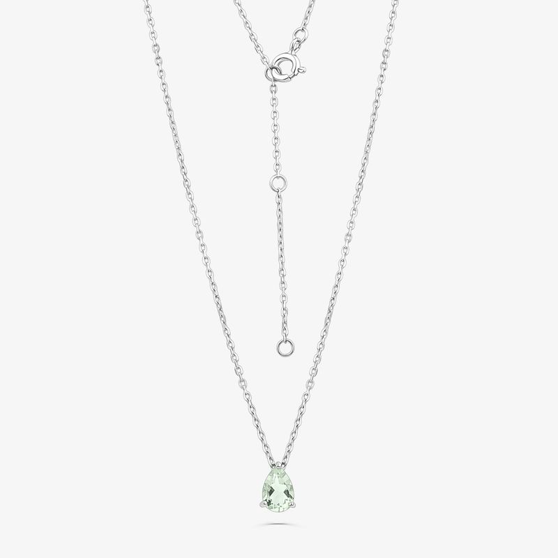 Colar Gota Amar em Prata 925 com Prasiolita