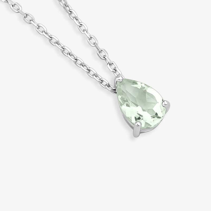 Colar Gota Amar em Prata 925 com Prasiolita