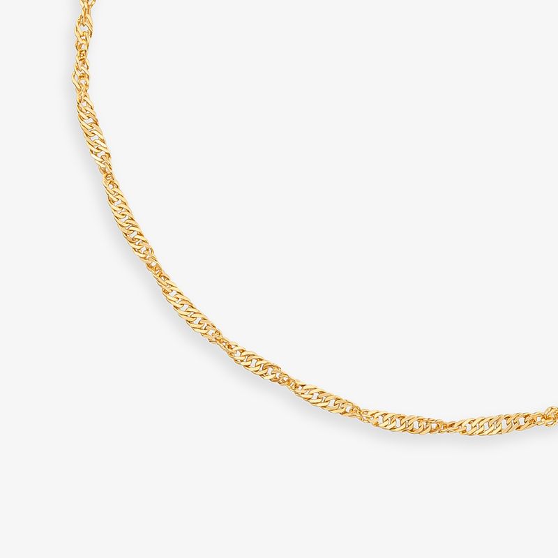 Pulseira Malha Singapura em Ouro Amarelo 18k - 19 cm