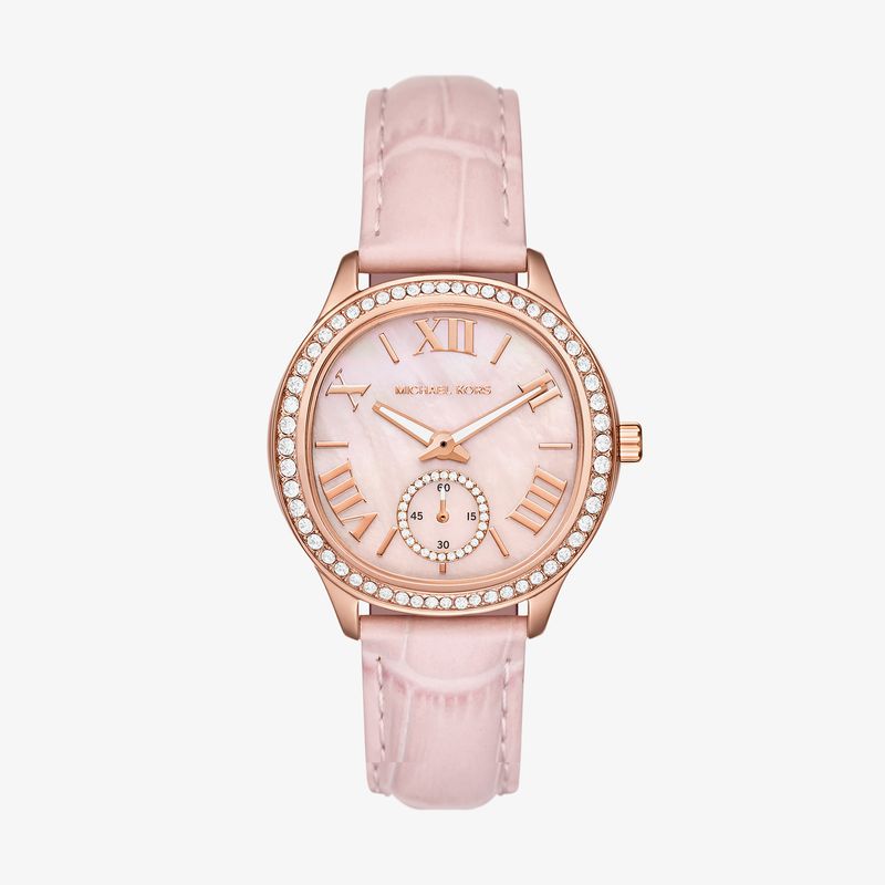 Relógio Michael Kors Feminino em Couro Rosa MK4820/0JN