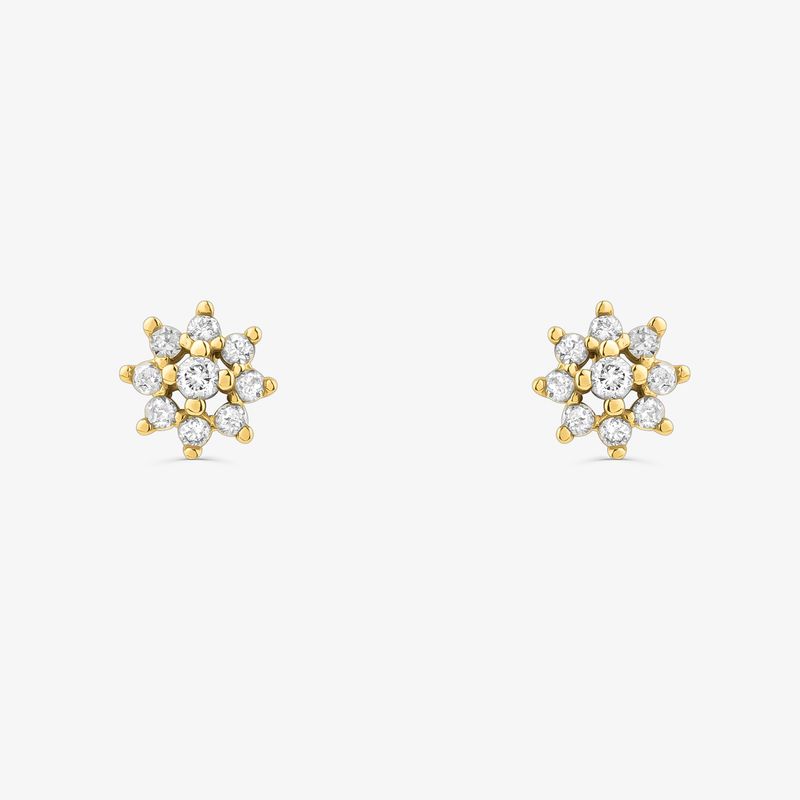 Brinco Stud com Diamantes em Ouro Amarelo 18k