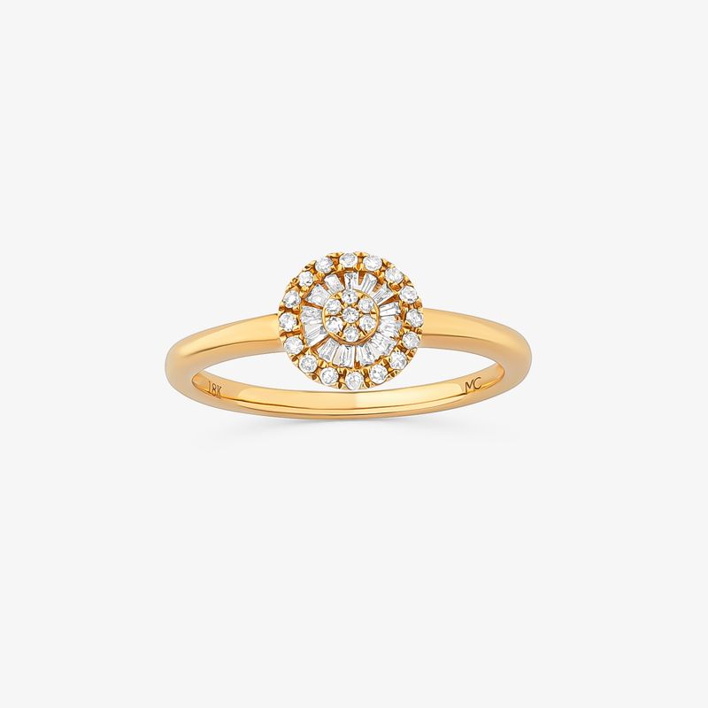 Anel com Diamantes em Ouro Amarelo 18k – 8 mm