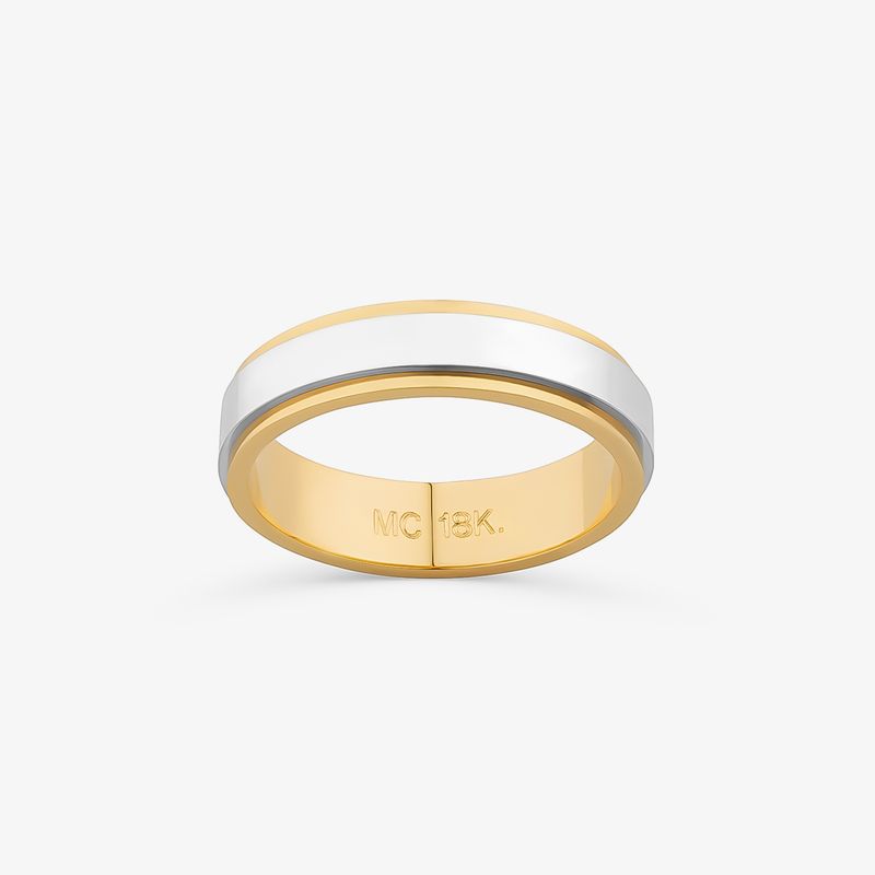 Aliança em Ouro Amarelo e Ouro Branco 18k – 4,9 mm