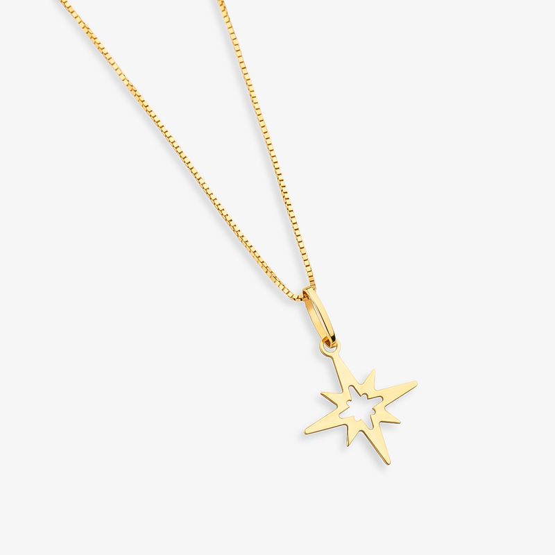 Pingente Estrela Identidade em Ouro Amarelo 18k