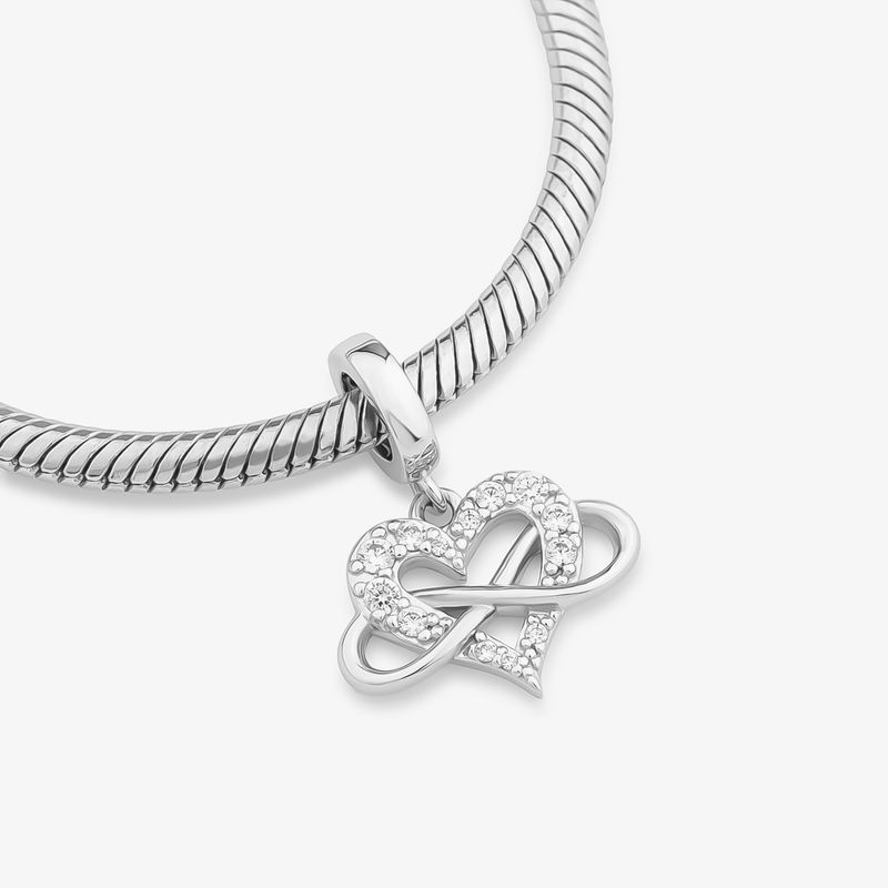 Charm Amor Infinito Cravejado em Prata 925