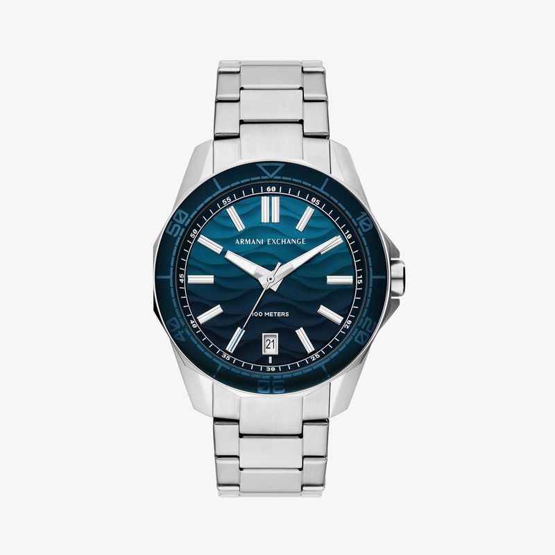Relógio Armani Exchange Masculino em Aço com Mostrador Azul AX1950B1