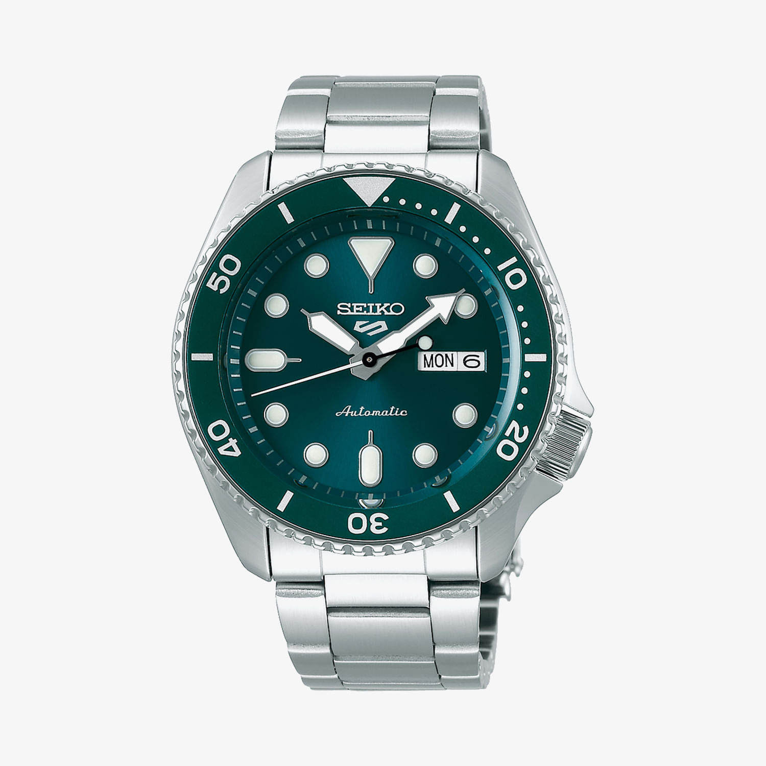 Relógio Seiko New 5 Sports Automático Masculino em Aço Prateado SRPD61B1