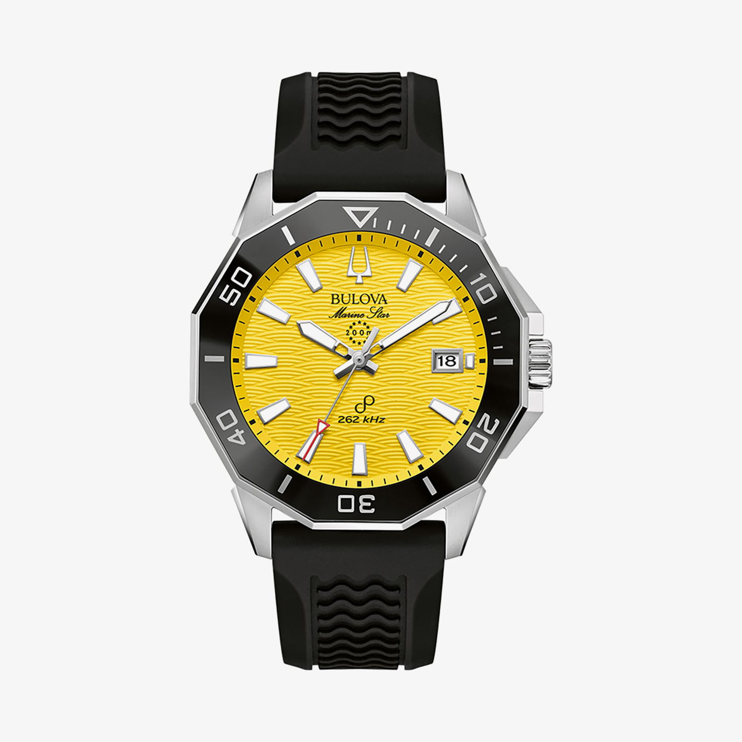 Relógio Bulova Marine Star Masculino em Aço e Silicone Preto 96B431N