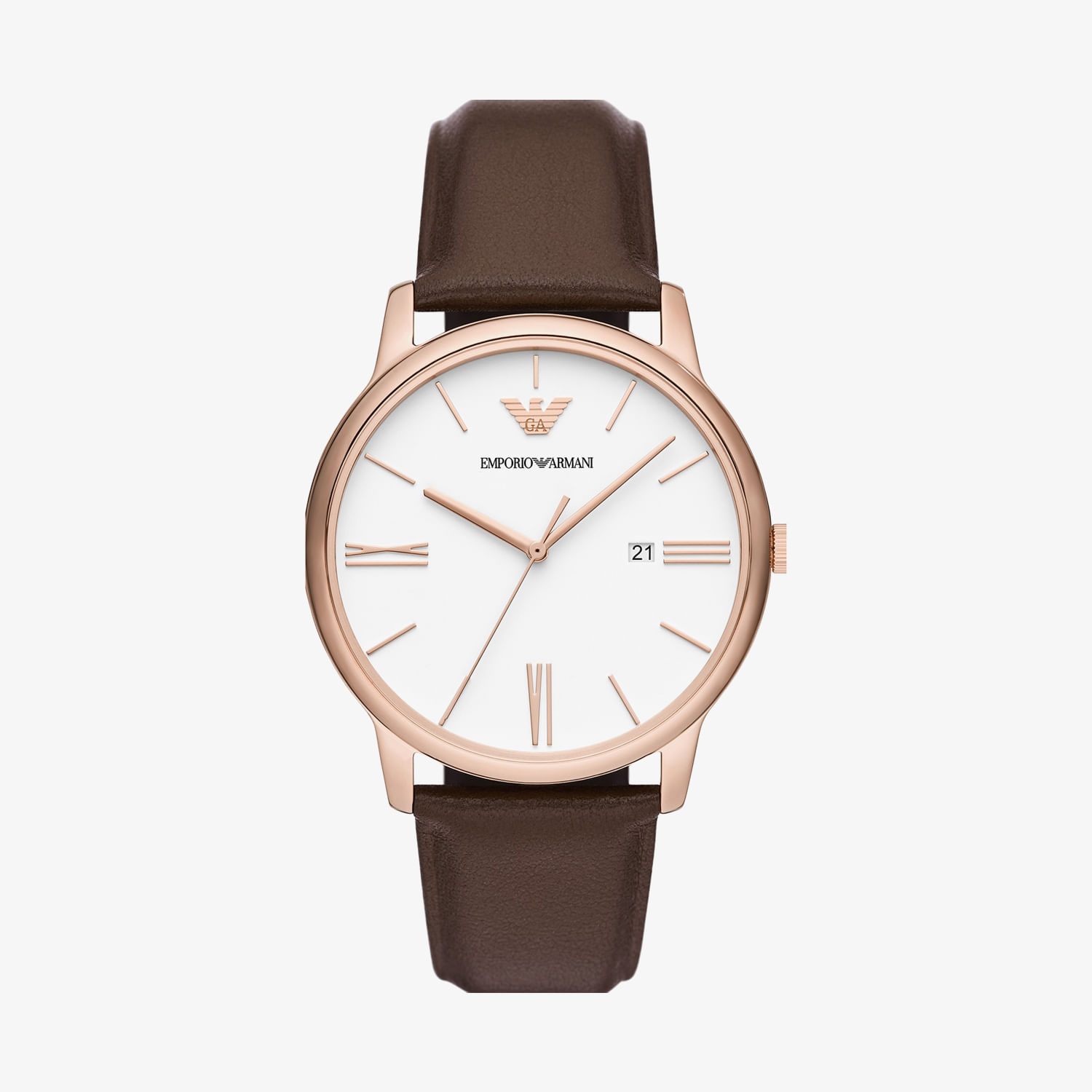 Relógio Emporio Armani com Pulseira de Couro Marrom AR11572B1
