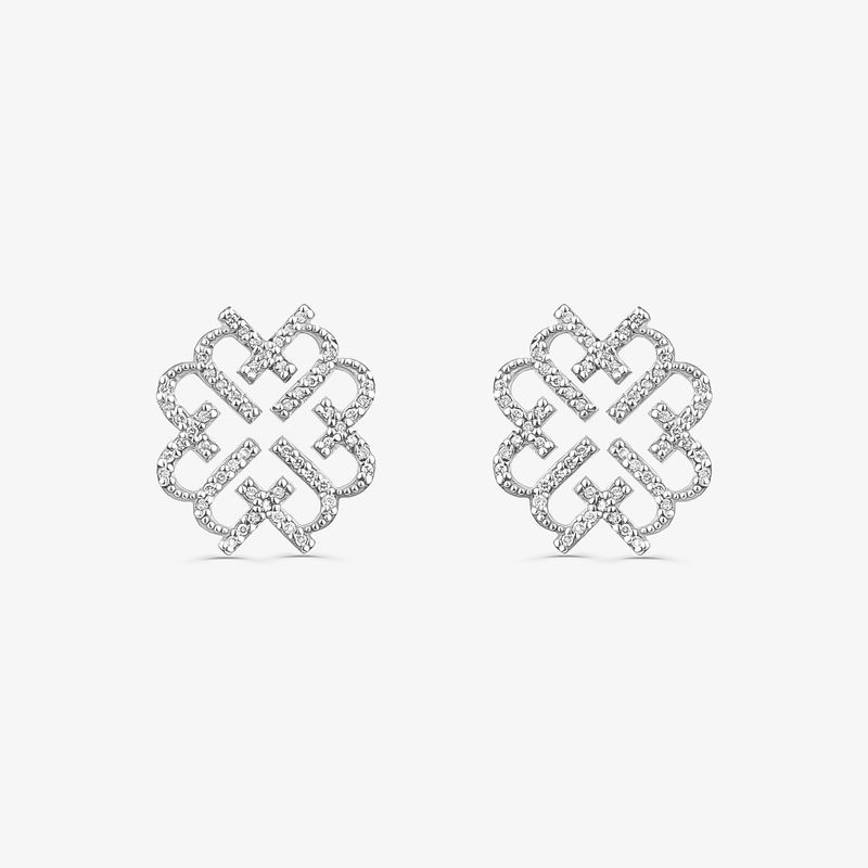 Brinco em Ouro Branco com Diamante – LOVE