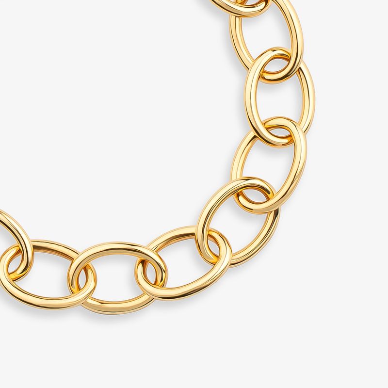Pulseira Malha Elo Portugues em Ouro Amarelo 18k - 19 cm