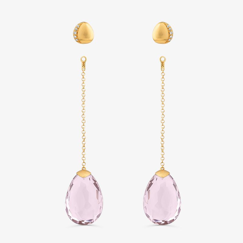 Extensor de Brinco Orgânico Energia em Ouro Amarelo 18k com Rose de France - 20 mm