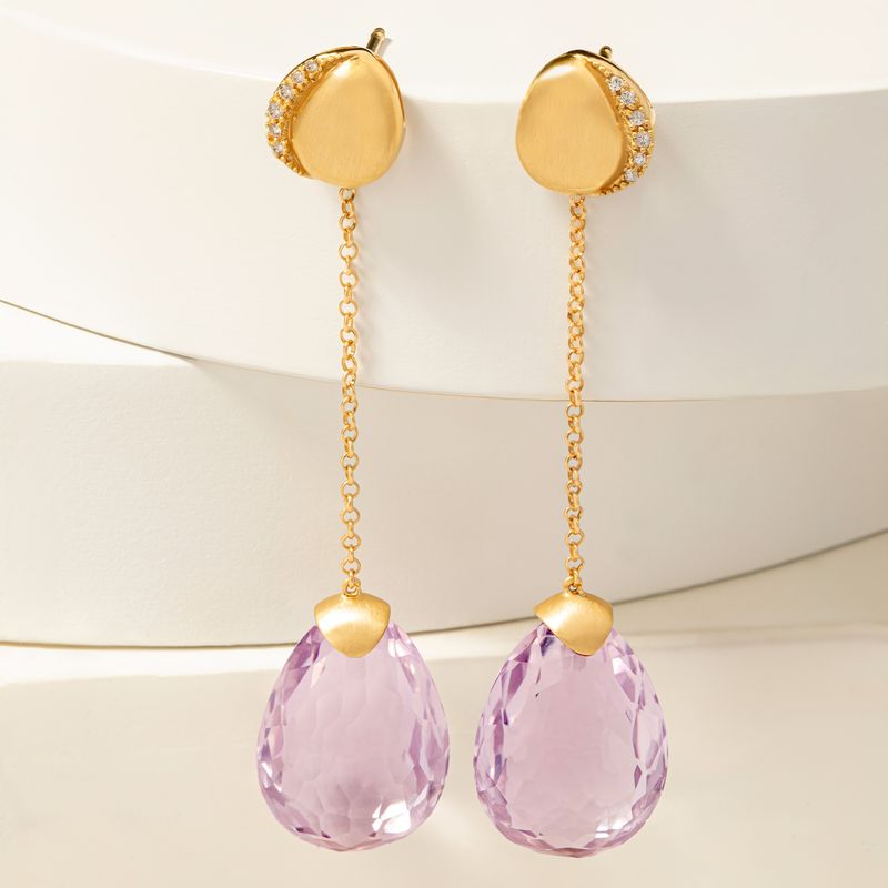 Extensor de Brinco Orgânico Energia em Ouro Amarelo 18k com Rose de France - 20 mm