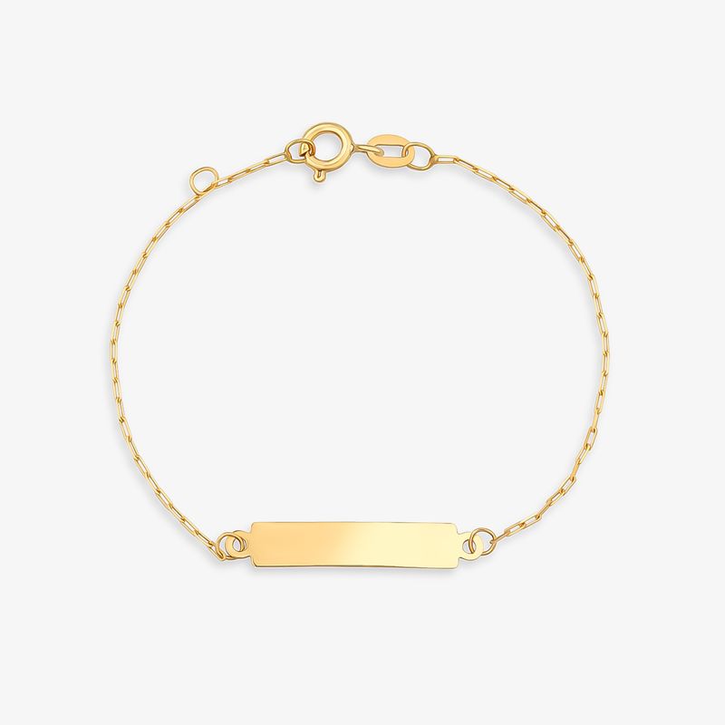 Pulseira Personalizável Infantil em Ouro Amarelo 18K – 13CM