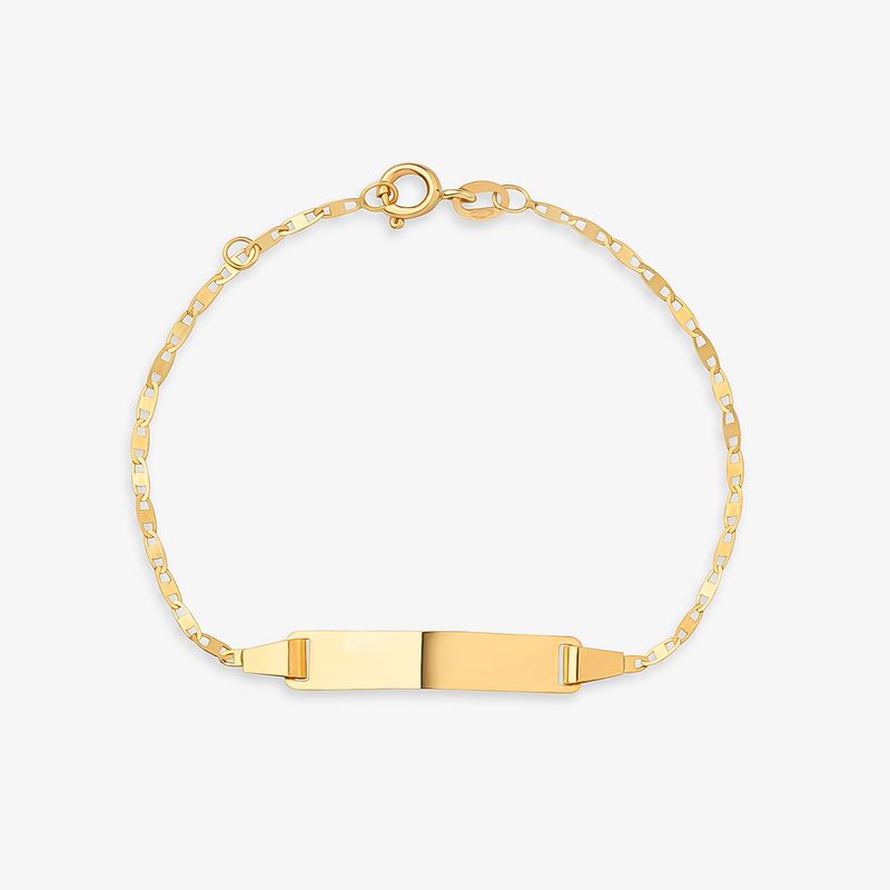 Pulseira Infantil Personalizável em Ouro Amarelo 18K – 13CM