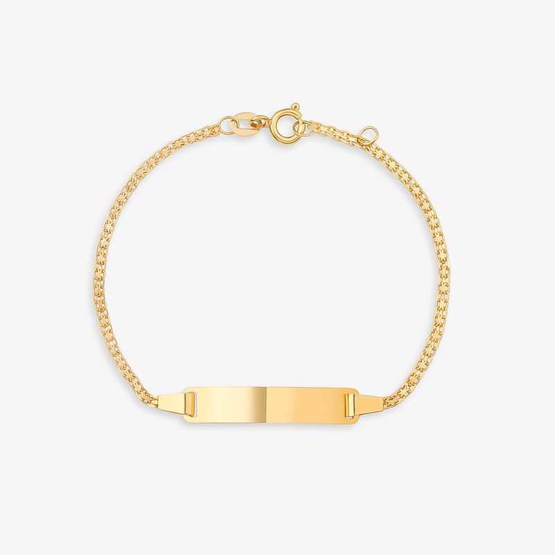 Pulseira Infantil Personalizável em Ouro Amarelo 18K – 13CM