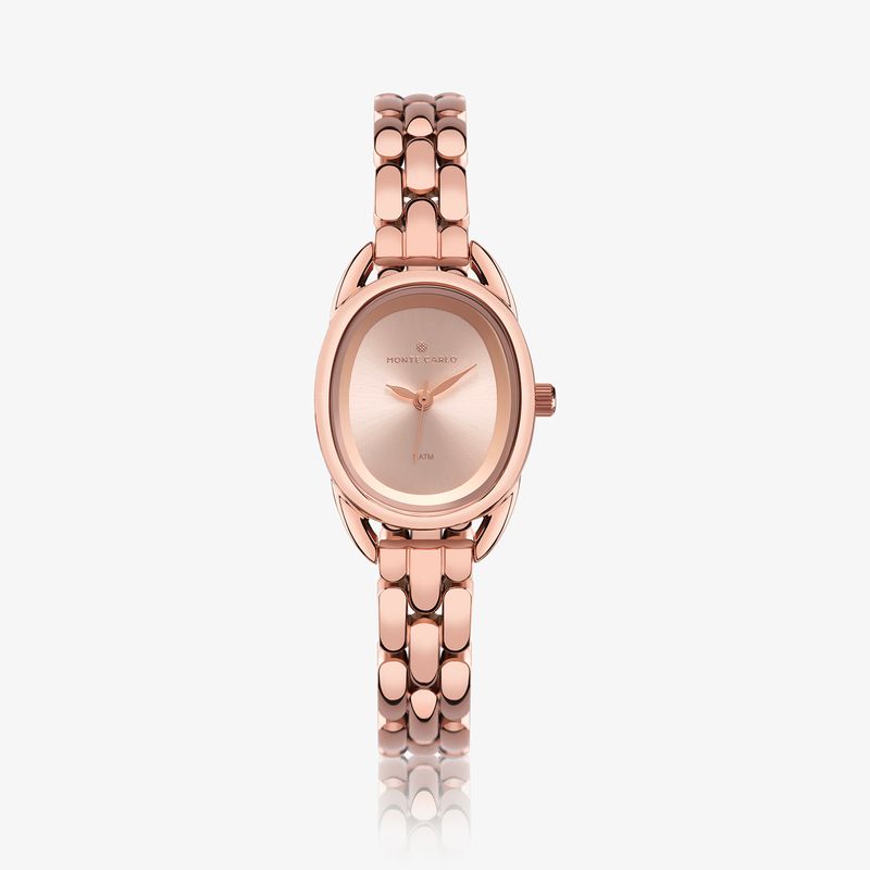 Relógio Monte Carlo Feminino Oval em Aço Rosé