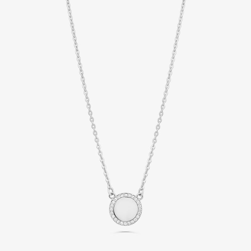 Colar Círculo Cravejado em Prata 925