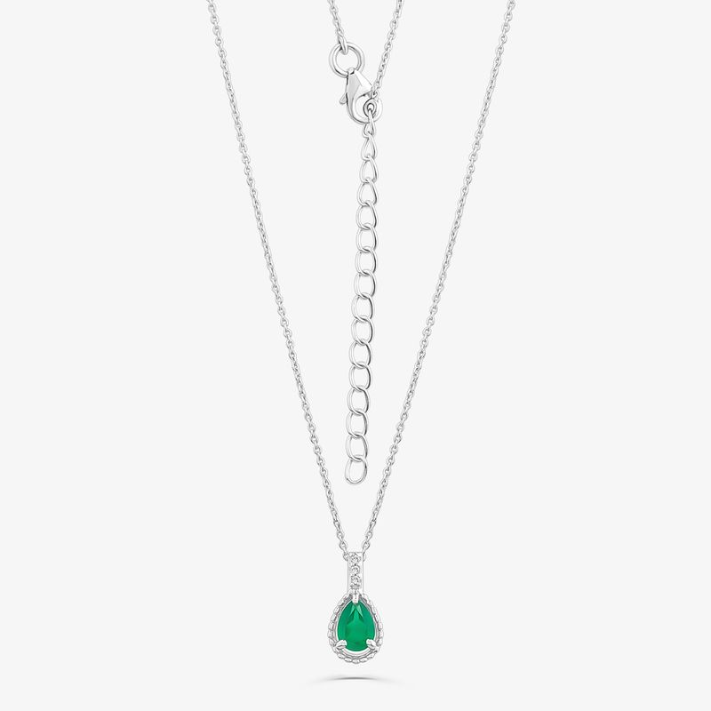 Colar Gota com Ágata Verde e Topázio em Prata 925