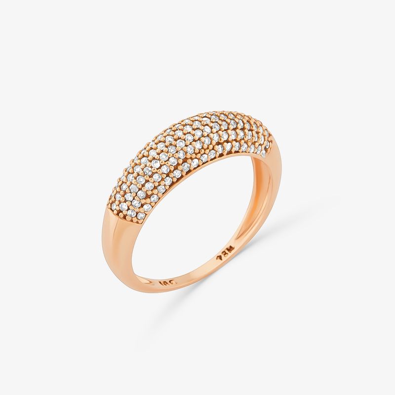 Anel Allure em Ouro Rosé 18k com 68 Pontos de Diamantes