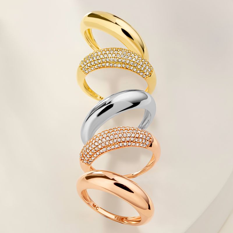 Anel Allure em Ouro Rosé 18k com 68 Pontos de Diamantes