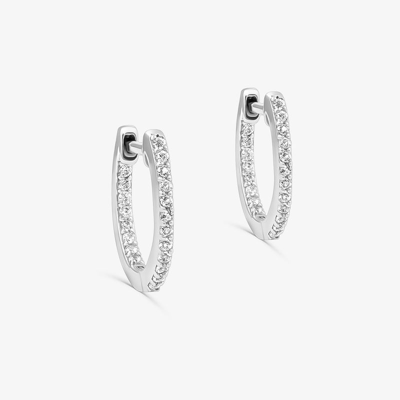 Brinco Argola em Prata 925 com Topázios - 15,25mm