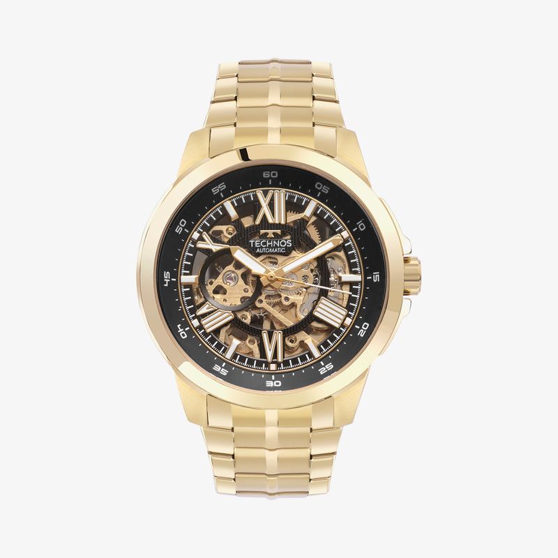 Relógio Technos Masculino Automático em Aço Dourado G3265AN/1P