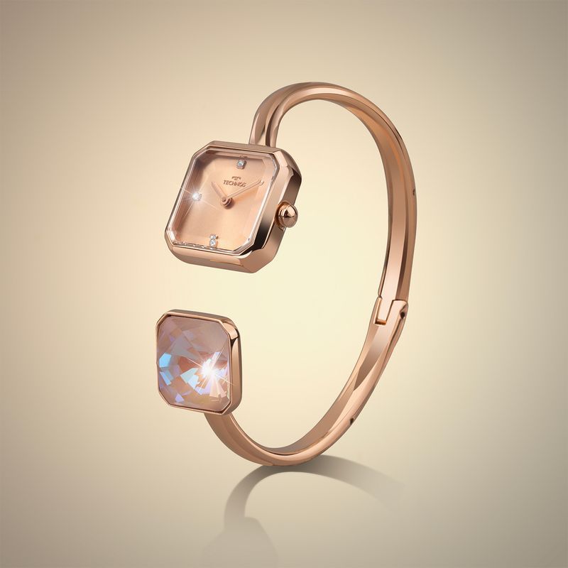 Relógio Technos Feminino Crystal em Aço Rosé 751AC/1J