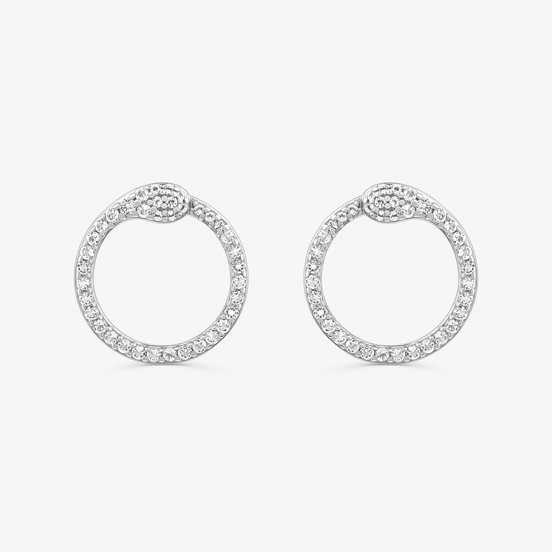 Brinco Círculo com Topázio em Prata 925