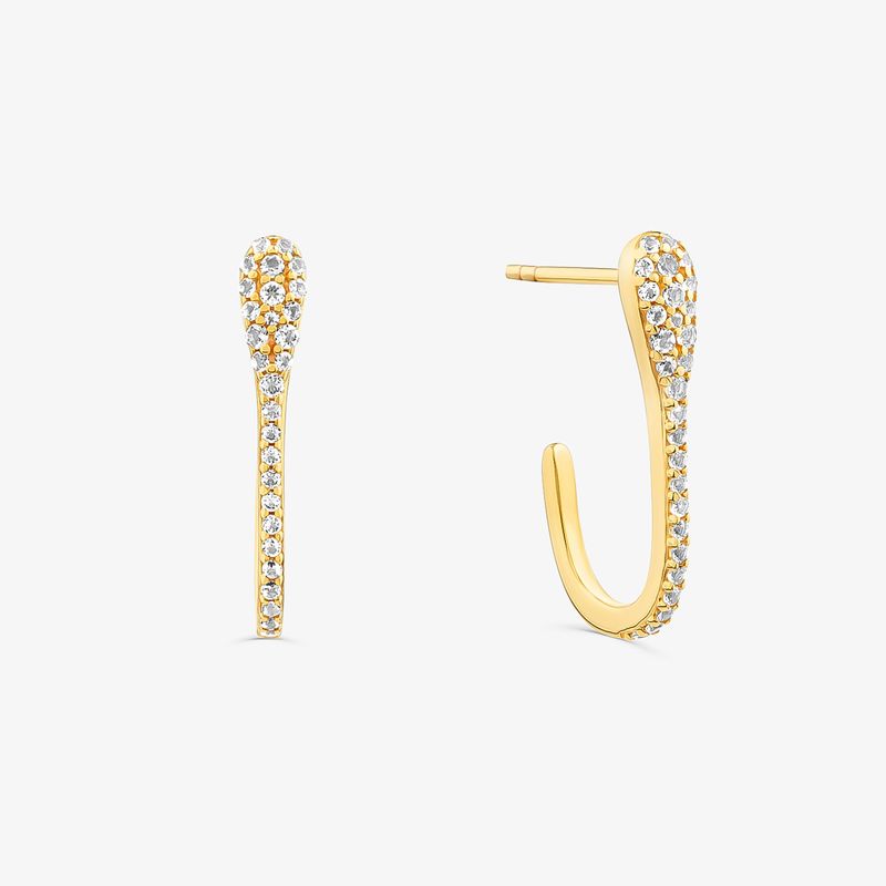 Brinco Gota com Topázio em Prata 925 com banho de Ouro Amarelo 18k