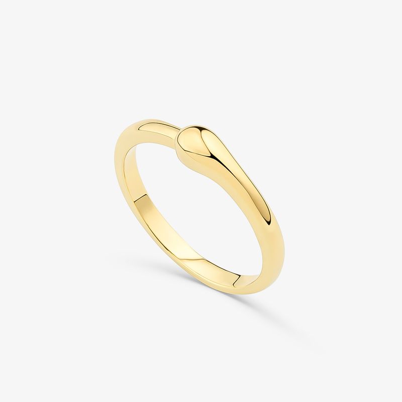 Anel Gota em Prata 925 com banho de Ouro Amarelo 18k