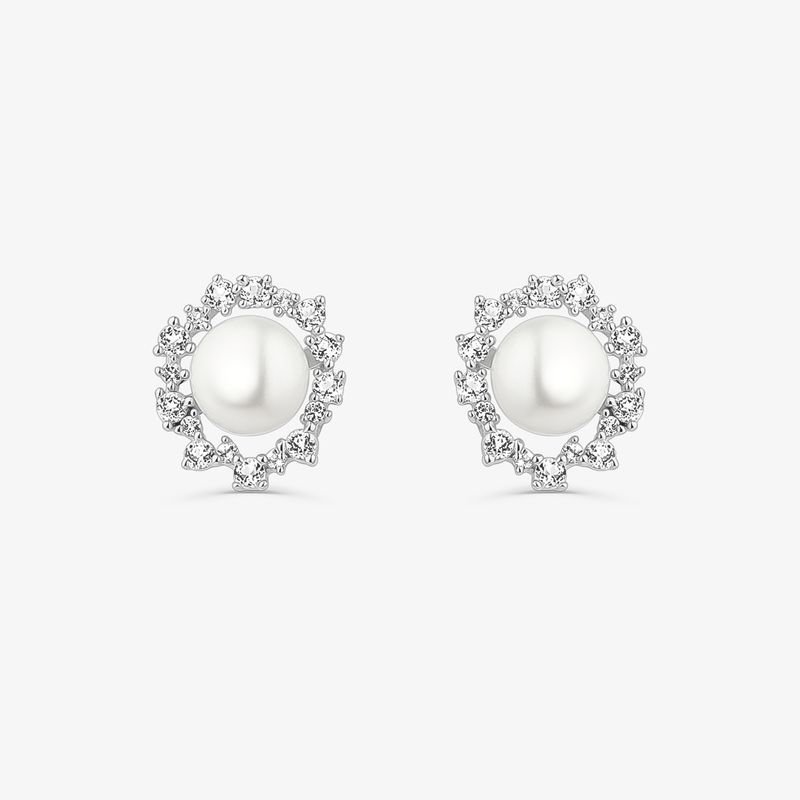 Brinco com Pérola e Topázio em Prata 925