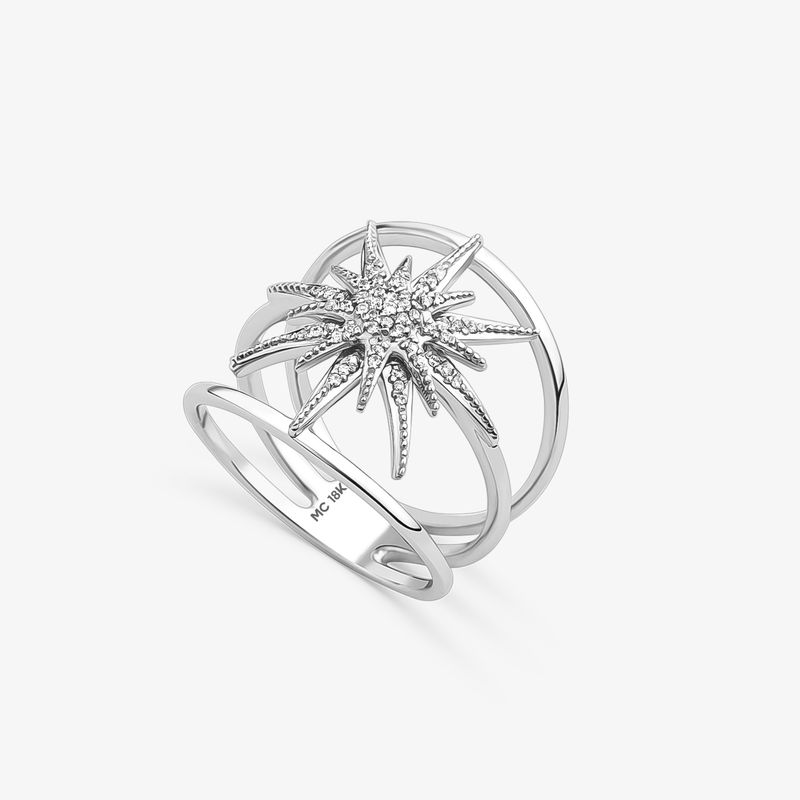 Anel Maxi Sonhar em Ouro Branco 18k com Diamantes