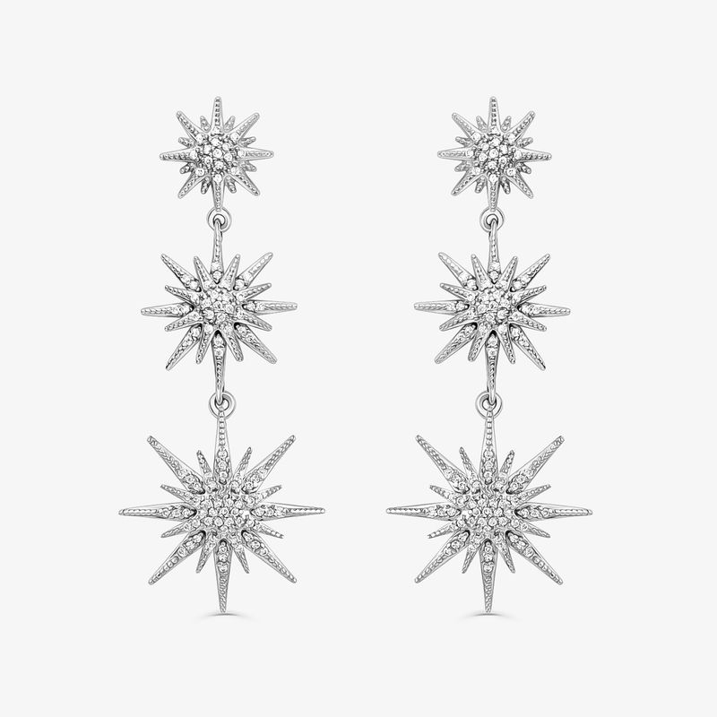 Brinco Longo com Diamantes em Ouro Branco 18K